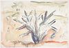 B. J. O. Nordfeldt Cactus Watercolor Painting