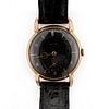Glycine 18K Gold Black Dial Wristwatch