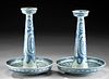 19th C. Chinese Qing Porcelain Candle Holders (pr)