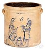 W.A. Macquoid stoneware crock, fife and drum