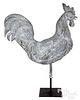 Full bodied zinc rooster weathervane, late 19th c.