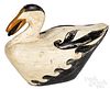 Oversized carved and painted Eider duck decoy