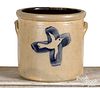 One-gallon stoneware crock, cobalt dove