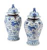 A Pair of Chinese Export Iron Mounted Porcelain Tea Jars