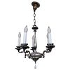 Circa 1900s Silverplate Chandelier with 5 Arms