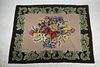 EARLY 20TH C. FLORAL HOOKED RUG - 45" x 48"