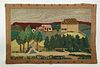 HOOKED RUG WITH FARM SCENE - 23 1/2" x 25 1/4"