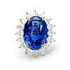 33.64 Ct GIA Certified Sapphire & Diamond Ring