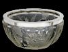 SILVER RIMMED ETCHED GLASS BOWL