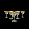 (7) Vintage Gold Rimmed Margarita Crystal Glasses