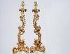PAIR OF GILTWOOD PRICKET STICK LAMPS
