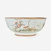 A Chinese Export porcelain gilt and polychrome decorated punch bowl circa 1770