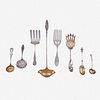 An assorted group of eight sterling and coin silver serving items Various American makers, 19th century