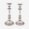 A pair of German Neoclassical silver candlesticks Gottfried Koch (active 1829), Bremen, Germany, circa 1840-1850