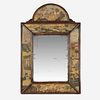 A Queen Anne style needlework and burl walnut mirror late 18th/early 19th century