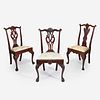 Three Queen Anne / Chippendale carved walnut side chairs Philadelphia, PA, circa 1760-1780