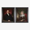American School 19th century Pair of Portraits: A Lady and Gentleman
