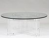 LUCITE AND GLASS LOW TABLE