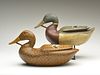 Pair of hollow carved mallards, carved in the style of the Caines Brothers, Frank Finney, Cape Charles, Virginia.