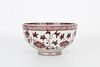 Chinese Large Underglaze Copper-Red Bowl