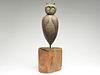Early working owl decoy, unknown maker, 2nd quarter 20th century.