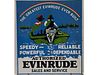 Two sided porcelain trade sing, Evinrude.