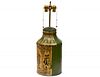 PAINTED TIN TEA CANISTER/LAMP