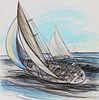 Pierre Forget (20th C.) "Whitbread 60 Sailboat"