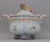 Antique Figural Faience Pottery Tureen