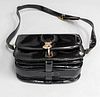 Vintage Celine Paris Black Patent Leather Handbag