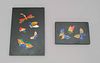 Lot of 2 Pietra Dura Butterfly Plaques