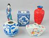 Group of 5 Chinese Porcelain Art Articles
