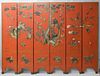 Antique Chinese Qing Dynasty Inlay 6 Panel Screen