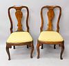 Pair of Period Dutch Baroque Walnut Side Chairs