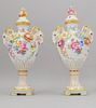 Pair of Carl Thieme Covered Courting Urns