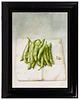 Anneke van Brussel (Dutch, b.1949) 'Green Beans' Oil and Graphite on Paper on Panel