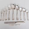 Tiffany & Co. Silver Flatware Service in the 'Chrysanthemum' Pattern