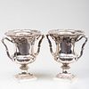 Pair of English Silver Plate Wine Coolers