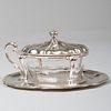 Buccellati Silver-Mounted Cut Glass Condiment Dish on Fixed Stand