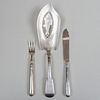George III Silver Fish Service for Twelve and a Victorian Silver Fish Slice