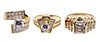 14k Gold and Cubic Zirconia Rings