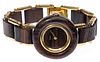Gucci 18k Yellow Gold and Exotic Wood Wrist Watch
