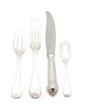 * A Silver Flatware Service, Puiforcat, Paris, France, Vauban pattern, comprising: 9 dinner forks 9 salad forks 9 dinner knives