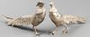 Buccellati Style Silver-Tone Pheasants, Pair