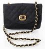 Chanel Black Quilted Satin Handbag