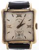 Vintage Lord Elgin 14K Gold Leather Strap Watch