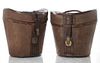 English Leather Bound Hat Boxes with Top Hat, 2
