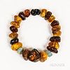 Large Amber, Resin, and Hardstone Necklace