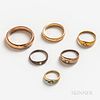 Six Antique Gold Rings