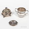 Three Pieces of English and Continental Silver Tableware